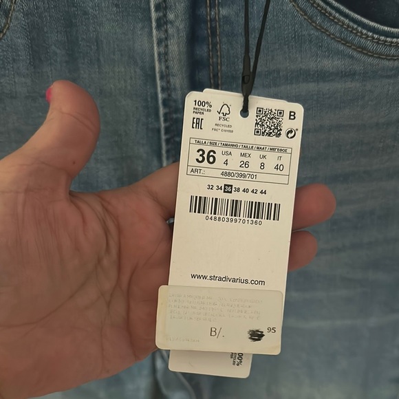 New! Stradivarius Blue Flare Jeans sz 4 - Picture 11 of 17